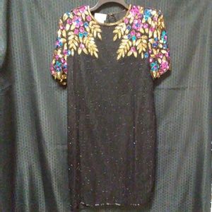 Vintage silk beaded gown